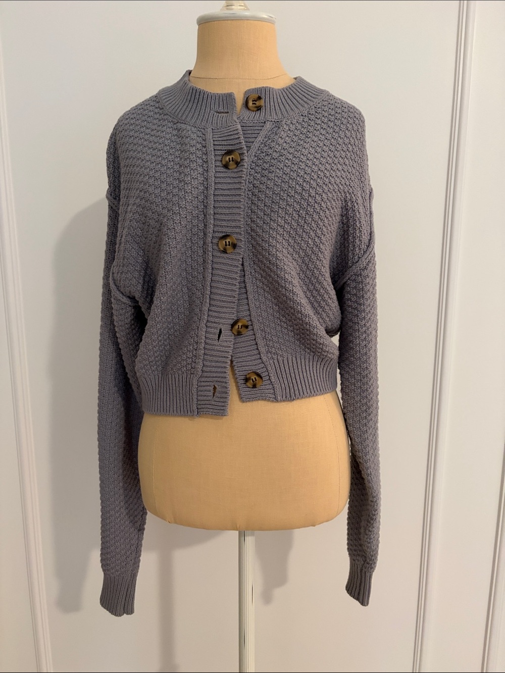 Cute & soft! Free People Lila Cardigan in blue/gray, XS, NWOT